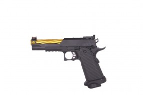 Pistola HI-CAPA Gas Cañón Dorado Acanalado con Maletín Golden Eagle